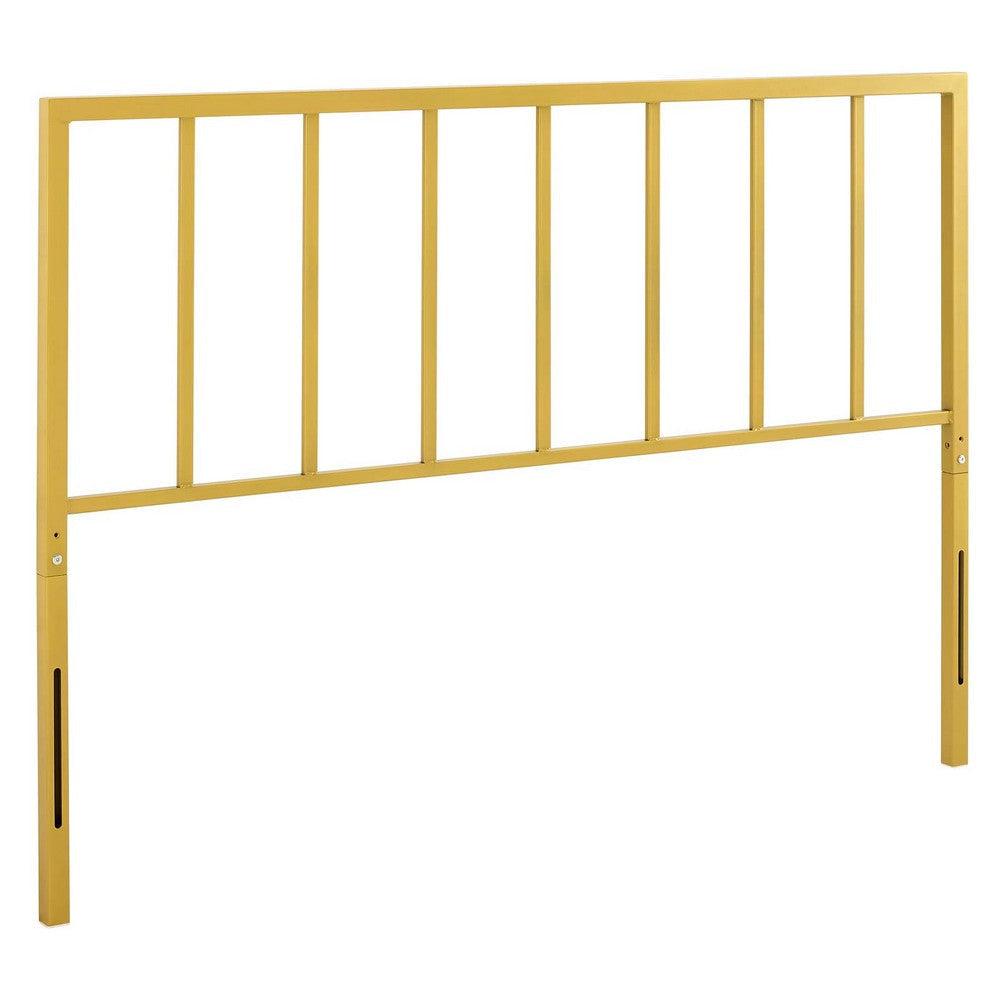 Modway Tatum Modern Farmhouse Metal Queen Headboard in Gold