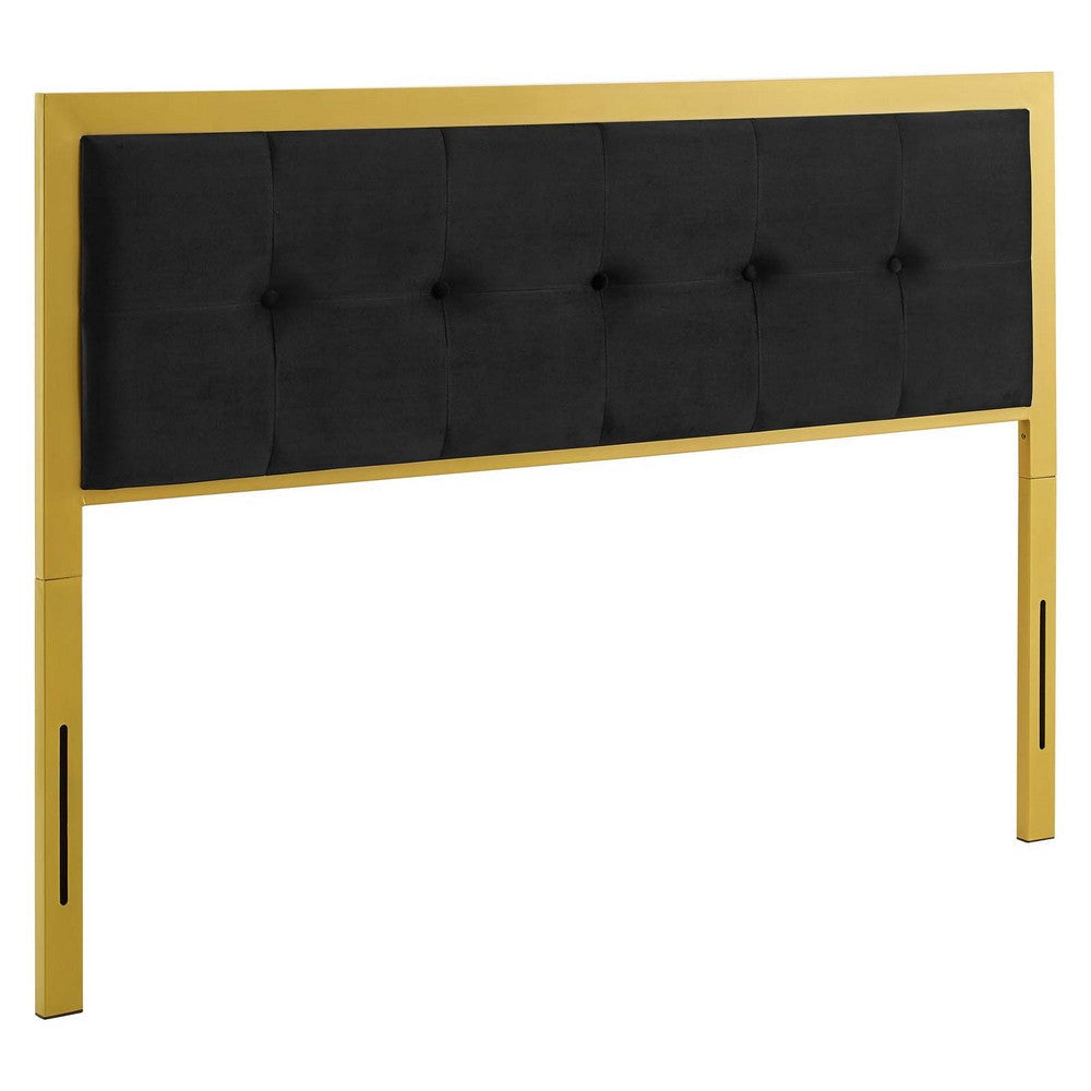 Modway Teagan Tufted Performance Velvet Headboard, Full, Gold Black