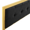 Teagan Tufted Full Performance Velvet Headboard - No Shipping Charges MDY-MOD-6175-GLD-BLK