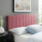 Camilla Channel Tufted King/California King Performance Velvet Headboard - No Shipping Charges MDY-MOD-6183-DUS