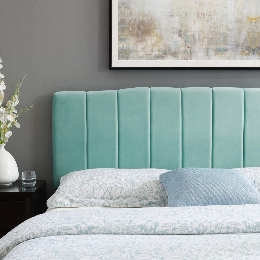 Modway Camilla Channel Tufted Performance Velvet Headboard King/California King Mint MDY-MOD-6183-MIN