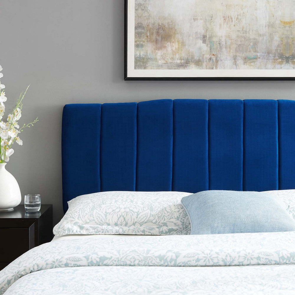 Modway Camilla Channel Tufted Performance Velvet Headboard King/California King Navy MDY-MOD-6183-NAV