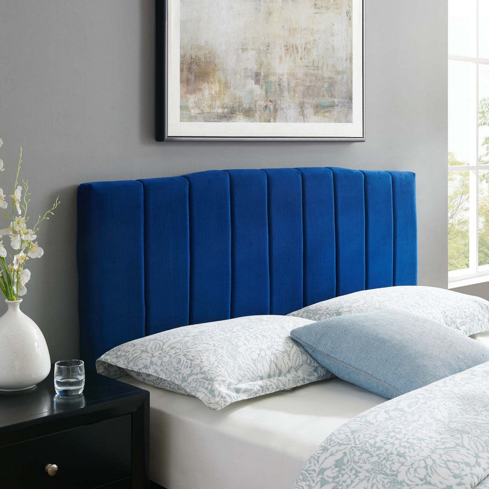 Modway Camilla Channel Tufted Performance Velvet Headboard King/California King Navy MDY-MOD-6183-NAV