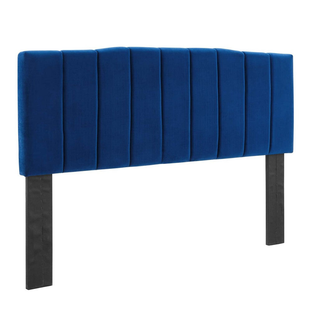 Modway Camilla Channel Tufted Performance Velvet Headboard, King/California King, Navy