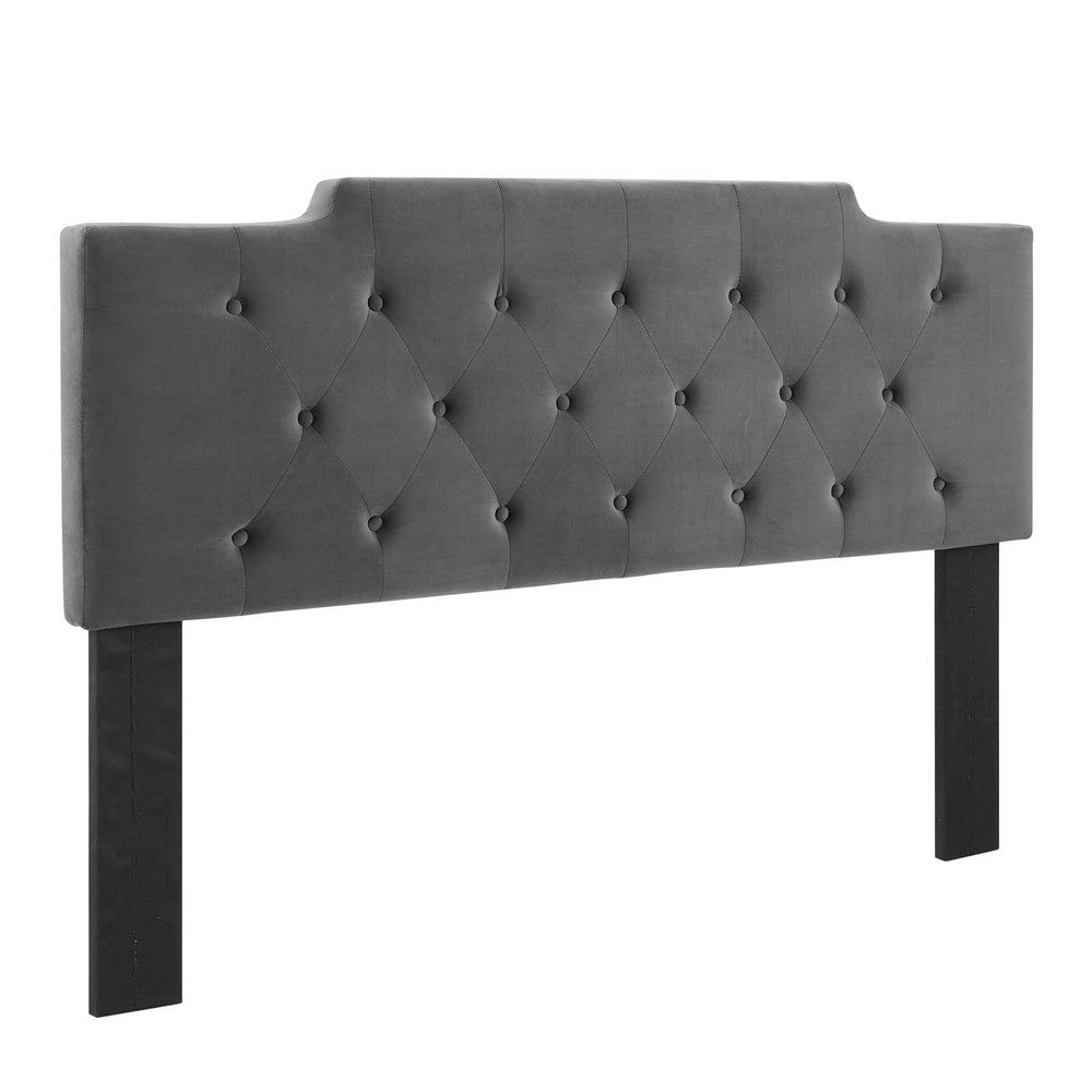 Modway Juliet Tufted Performance Velvet Headboard, Twin, Charcoal