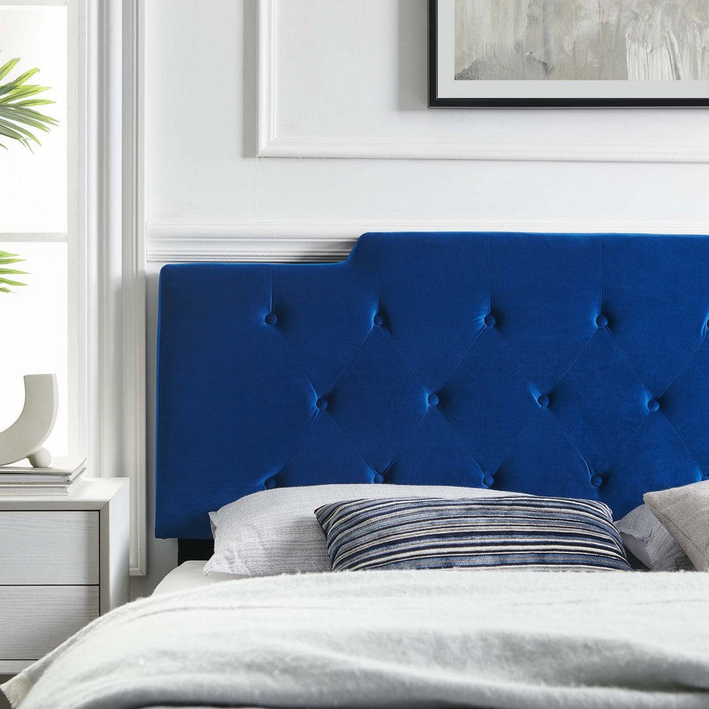 Modway Juliet Tufted Performance Velvet Headboard Twin Navy MDY-MOD-6184-NAV