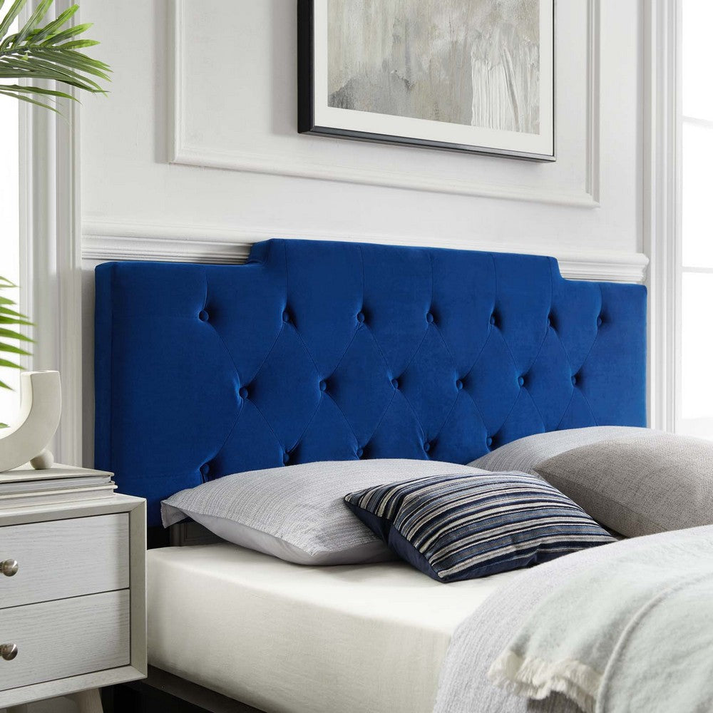 Modway Juliet Tufted Performance Velvet Headboard Twin Navy MDY-MOD-6184-NAV