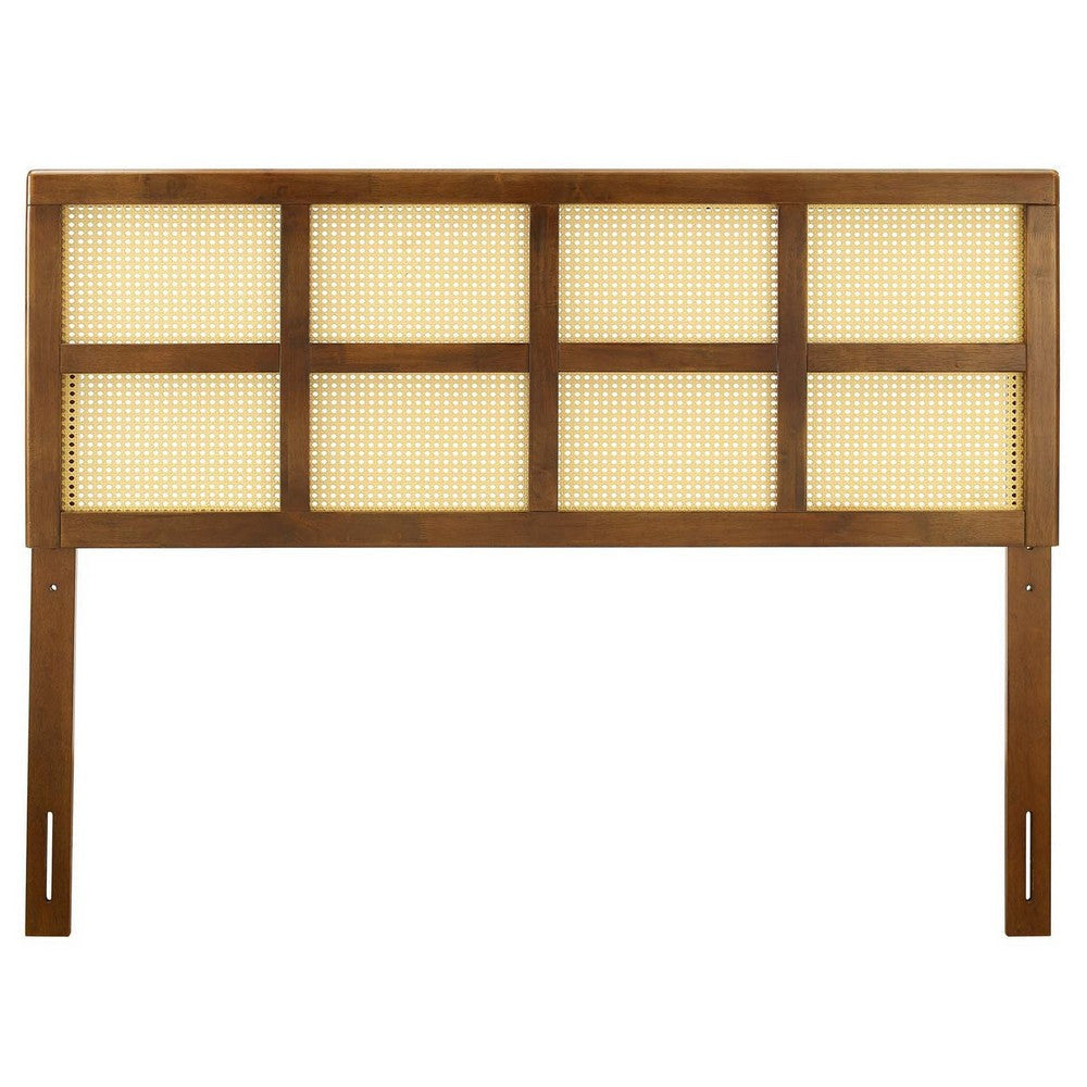 Modway Luana Cane Woven Rattan King Headboard in Walnut MDY-MOD-6199-WAL