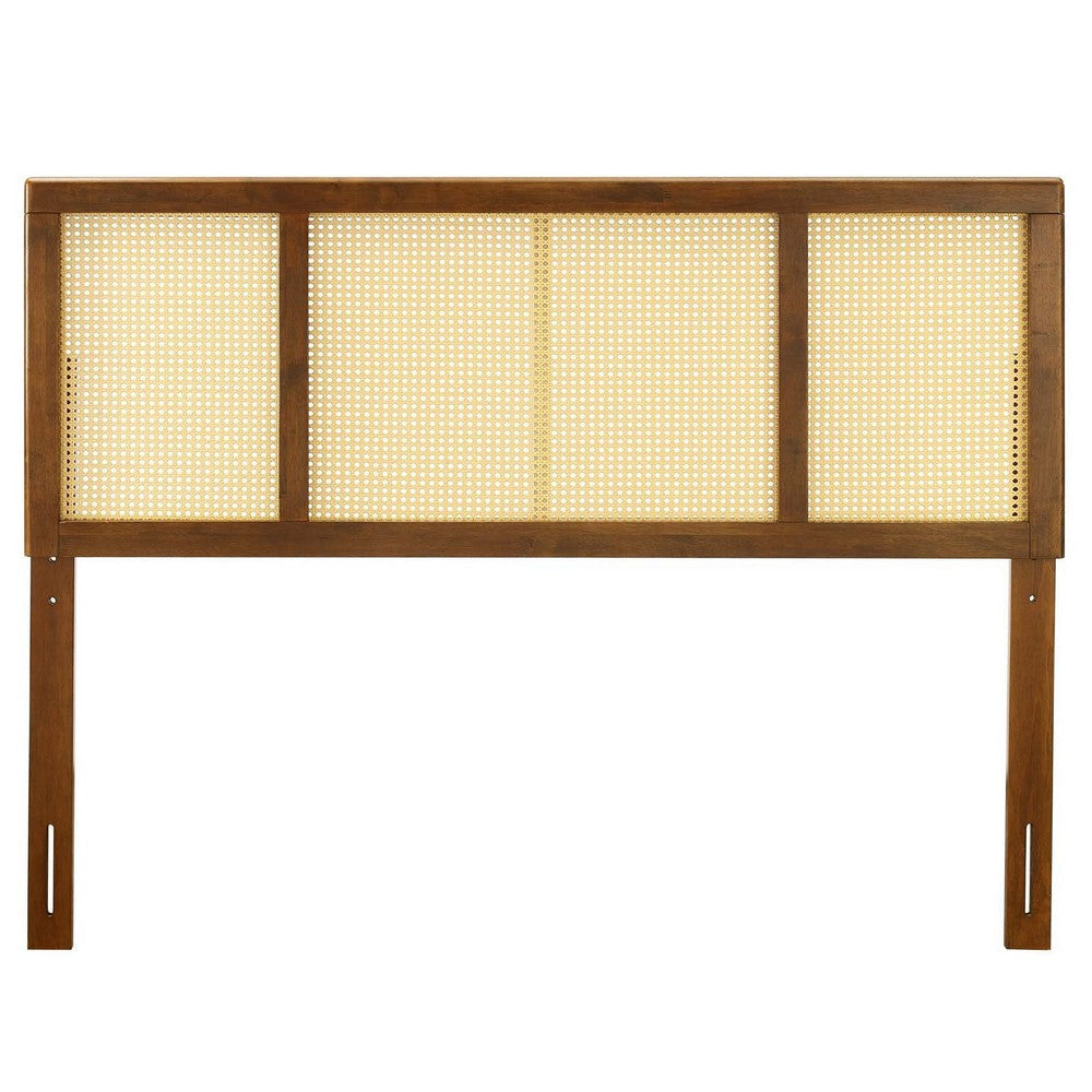 Modway Delmare Cane Woven Rattan Queen Headboard in Walnut MDY-MOD-6201-WAL