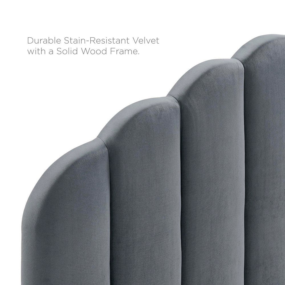 Veronique Full/Queen Performance Velvet Headboard - No Shipping Charges MDY-MOD-6207-CHA