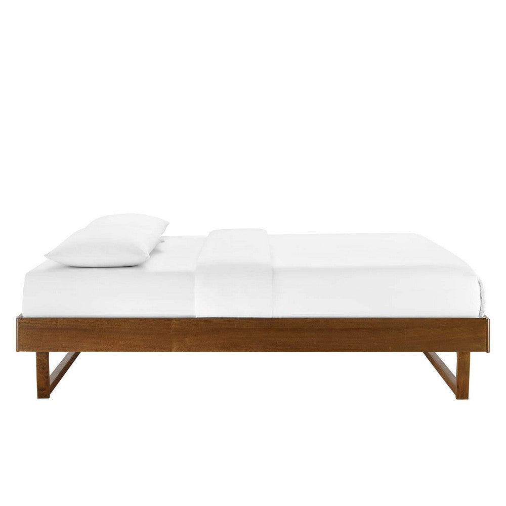 Modway MOD-6212-WAL Billie Twin Wood Platform Bed Frame Walnut MDY-MOD-6212-WAL