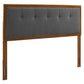 Modway Draper Tufted Full Fabric and Wood Headboard in Walnut Charcoal