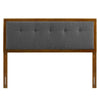 Modway Draper Tufted Full Fabric and Wood Headboard in Walnut Charcoal MDY-MOD-6225-WAL-CHA