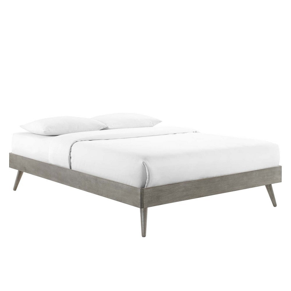 Margo Twin Wood Platform Bed Frame in Gray