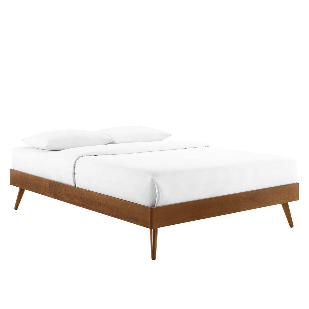 Margo Twin Wood Platform Bed Frame in Walnut