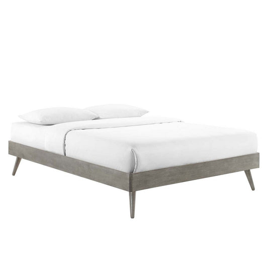 Modway Margo Full Wood Platform Bed Frame in Gray