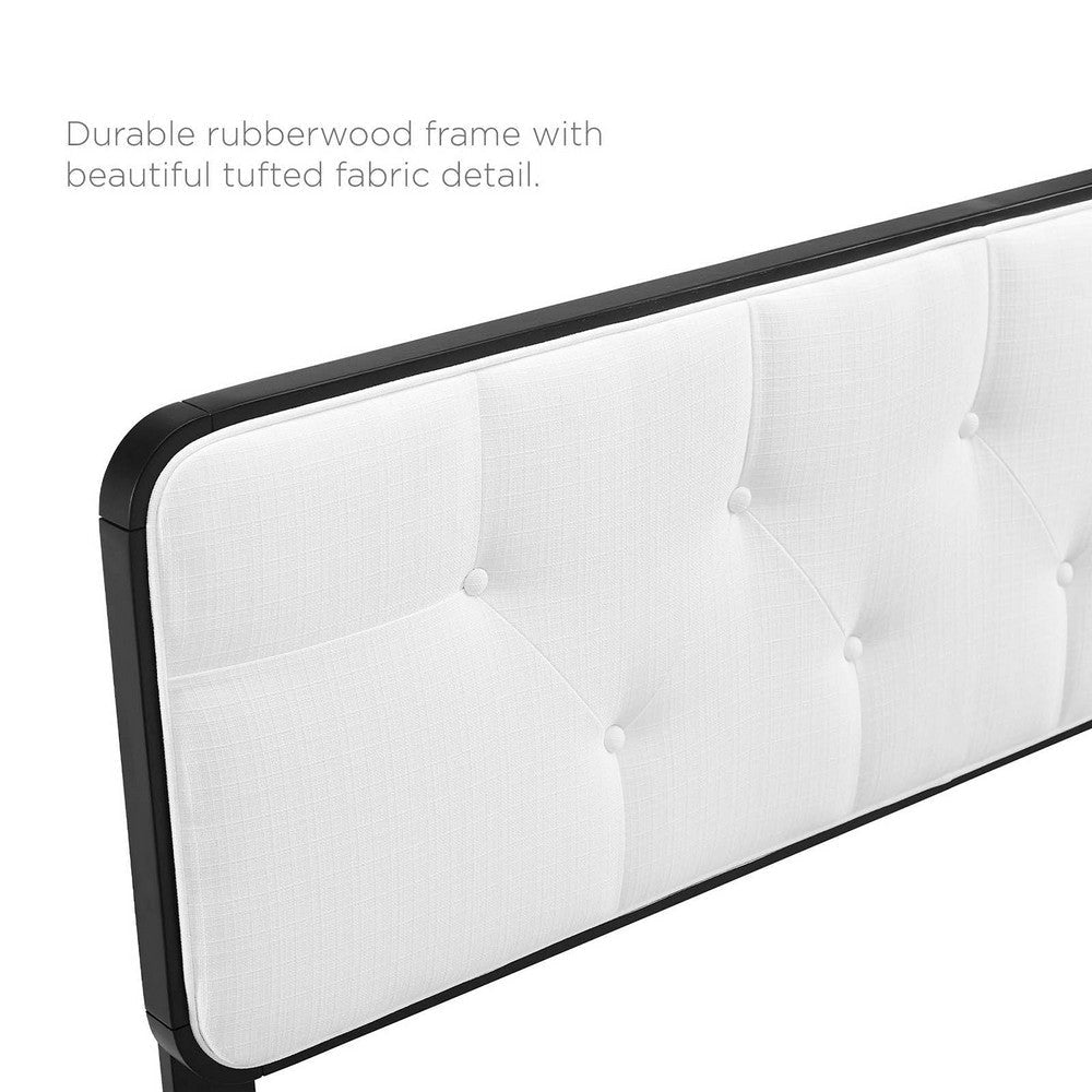 Collins Tufted Twin Fabric and Wood Headboard - No Shipping Charges MDY-MOD-6232-BLK-WHI