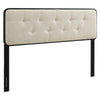 Modway MOD-6233-BLK-BEI Collins Tufted Full Fabric and Wood Headboard, Black Beige