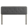 Modway MOD-6235-GRY-CHA Collins Tufted King Fabric and Wood Headboard Gray Charcoal MDY-MOD-6235-GRY-CHA