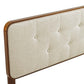 Modway MOD-6235-WAL-BEI Collins Tufted King Fabric and Wood Headboard Walnut Beige MDY-MOD-6235-WAL-BEI