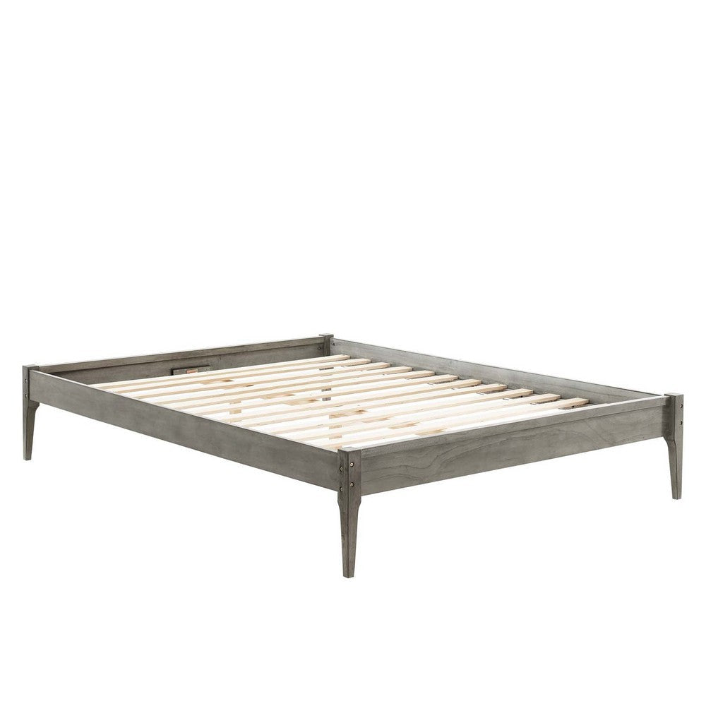 June Twin Wood Platform Bed Frame - No Shipping Charges MDY-MOD-6244-GRY