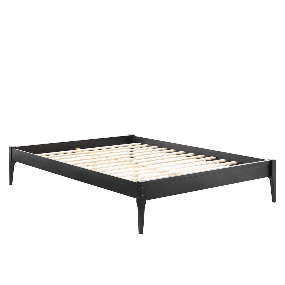 June Queen Wood Platform Bed Frame - No Shipping Charges MDY-MOD-6246-BLK