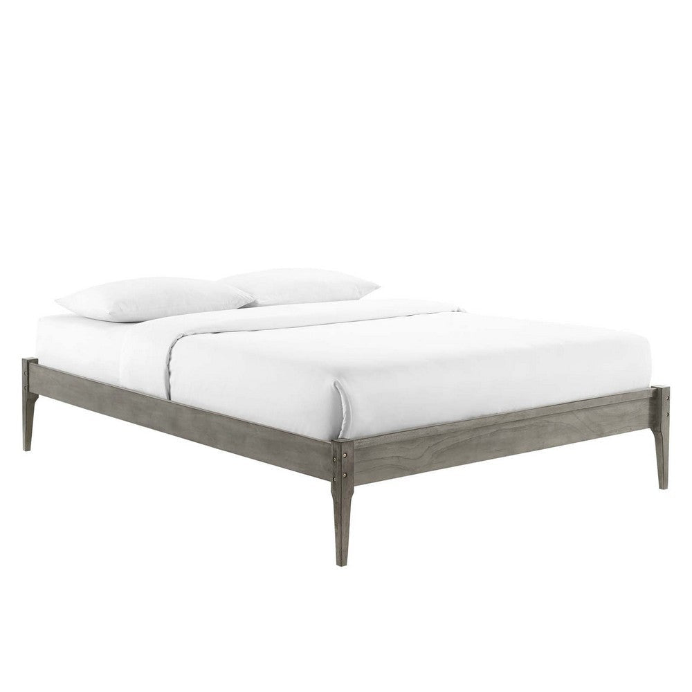 Modway MOD-6246-GRY June Queen Wood Platform Bed Frame, Gray