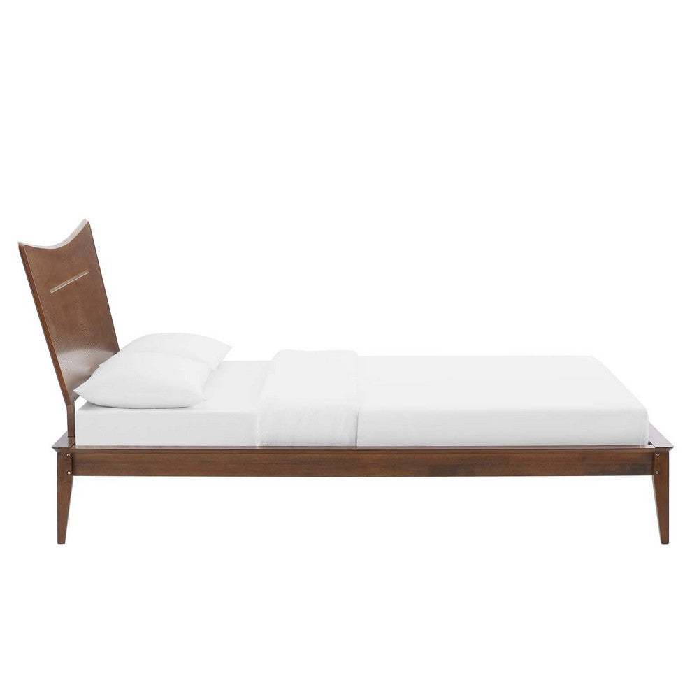 Modway Astra Queen Wood Platform Bed in Walnut MDY-MOD-6250-WAL