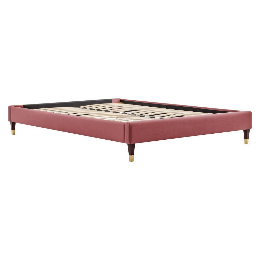 Harlow Twin Performance Velvet Platform Bed Frame - No Shipping Charges MDY-MOD-6268-DUS