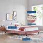 Harlow Twin Performance Velvet Platform Bed Frame - No Shipping Charges MDY-MOD-6268-DUS