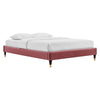 Modway MOD-6268-DUS Harlow Twin Performance Velvet Platform Bed Frame, Dusty Rose