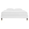 Harlow Twin Performance Velvet Platform Bed Frame - No Shipping Charges MDY-MOD-6268-WHI