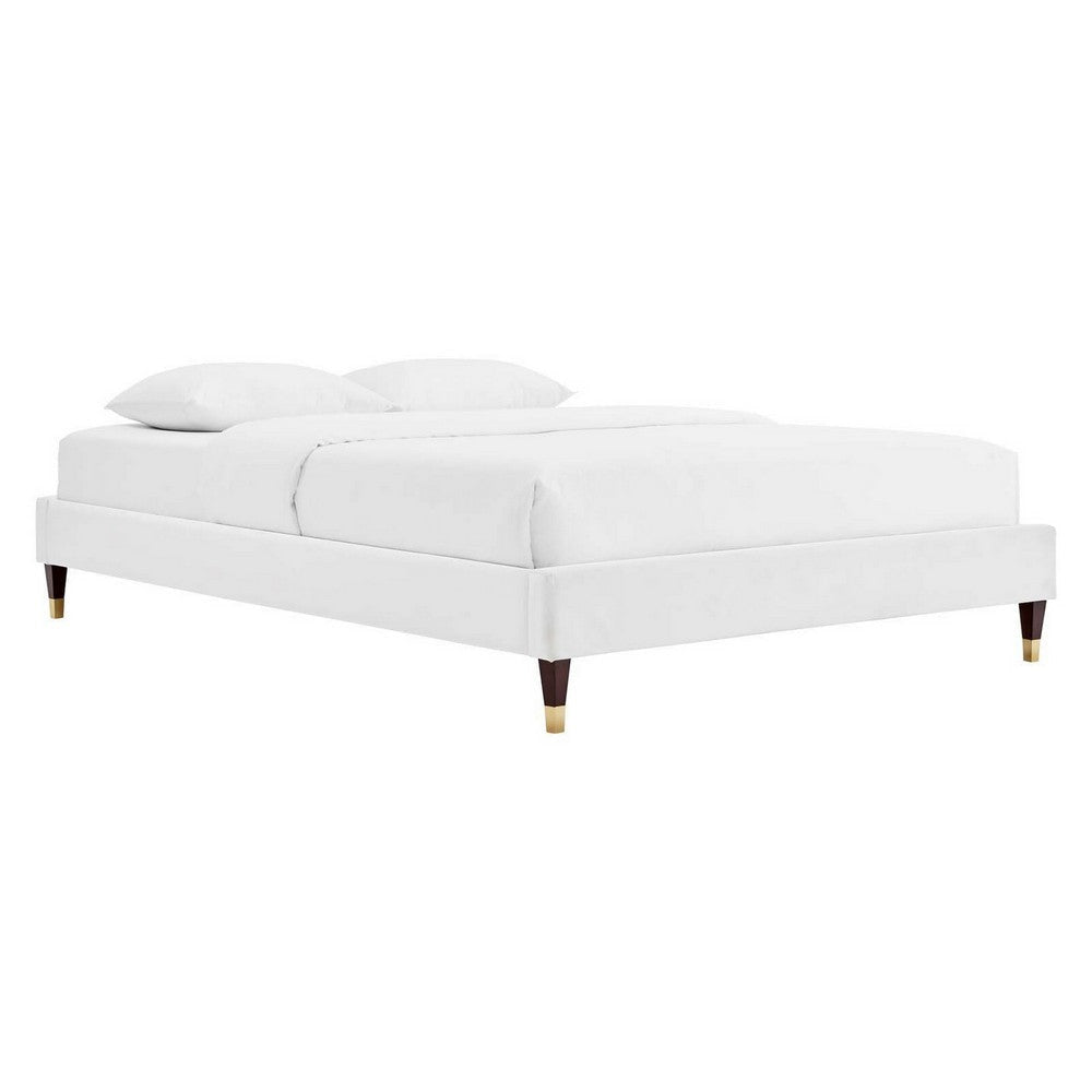 Harlow Full Performance Velvet Platform Bed Frame - No Shipping Charges