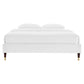 Modway MOD-6270-WHI Harlow Queen Performance Velvet Platform Bed Frame White MDY-MOD-6270-WHI