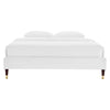 Modway MOD-6270-WHI Harlow Queen Performance Velvet Platform Bed Frame White MDY-MOD-6270-WHI