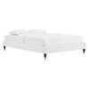 Modway MOD-6270-WHI Harlow Queen Performance Velvet Platform Bed Frame, White