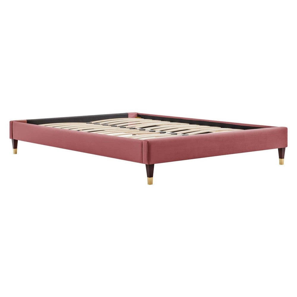 Harlow King Performance Velvet Platform Bed Frame - No Shipping Charges MDY-MOD-6271-DUS