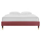 Harlow King Performance Velvet Platform Bed Frame - No Shipping Charges MDY-MOD-6271-DUS