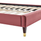 Harlow King Performance Velvet Platform Bed Frame - No Shipping Charges MDY-MOD-6271-DUS