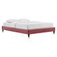 Harlow King Performance Velvet Platform Bed Frame - No Shipping Charges MDY-MOD-6271-DUS