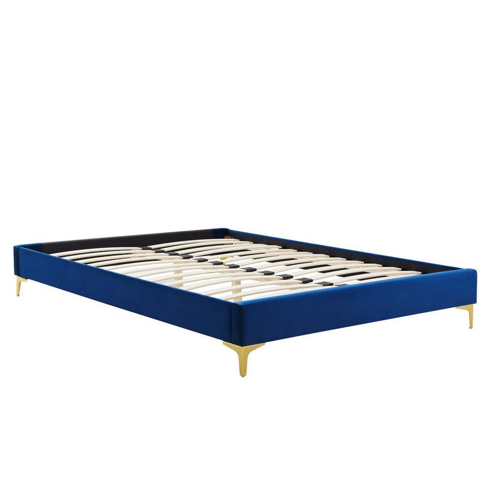 Sutton Queen Performance Velvet Bed Frame - No Shipping Charges MDY-MOD-6275-NAV