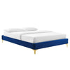 Modway MOD-6275-NAV Sutton Queen Performance Velvet Bed Frame, Navy