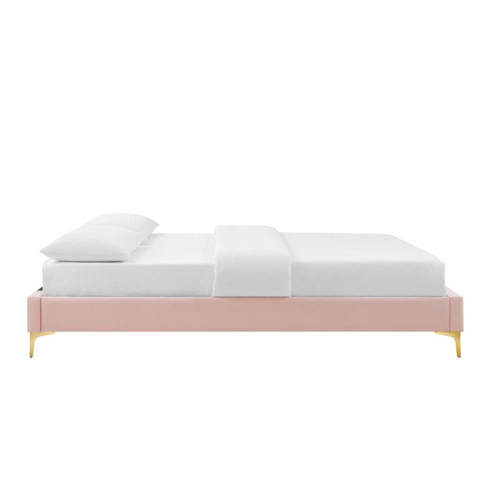 Modway MOD-6275-PNK Sutton Queen Performance Velvet Bed Frame Pink MDY-MOD-6275-PNK