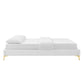 Modway MOD-6275-WHI Sutton Queen Performance Velvet Bed Frame White MDY-MOD-6275-WHI