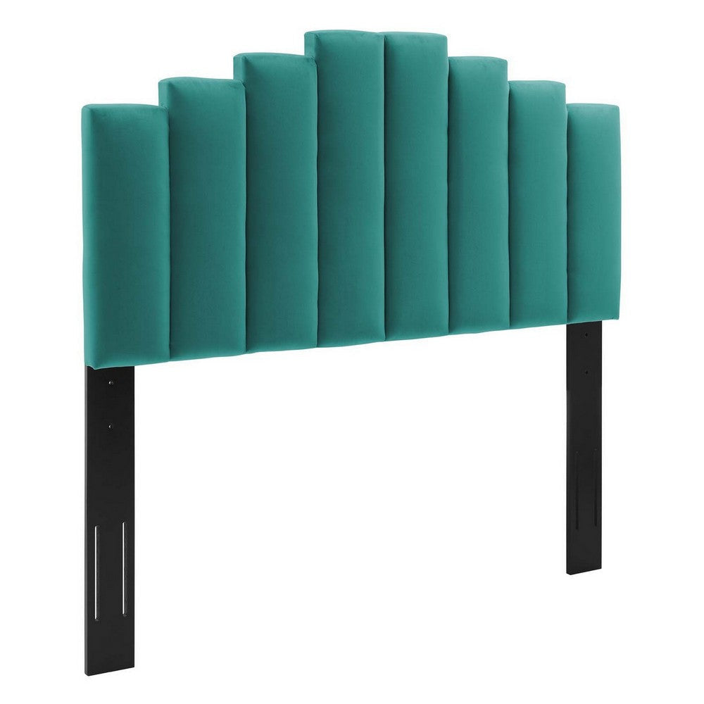 Modway Noelle Performance Velvet Twin Headboard in Teal