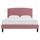 Modway Alessi Performance Velvet Platform Bed Queen (U.S. Standard) Dusty Rose MDY-MOD-6283-DUS