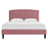 Modway Alessi Performance Velvet Platform Bed Queen (U.S. Standard) Dusty Rose MDY-MOD-6283-DUS