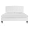 Modway Alessi Performance Velvet Platform Bed Queen (U.S. Standard) White MDY-MOD-6283-WHI