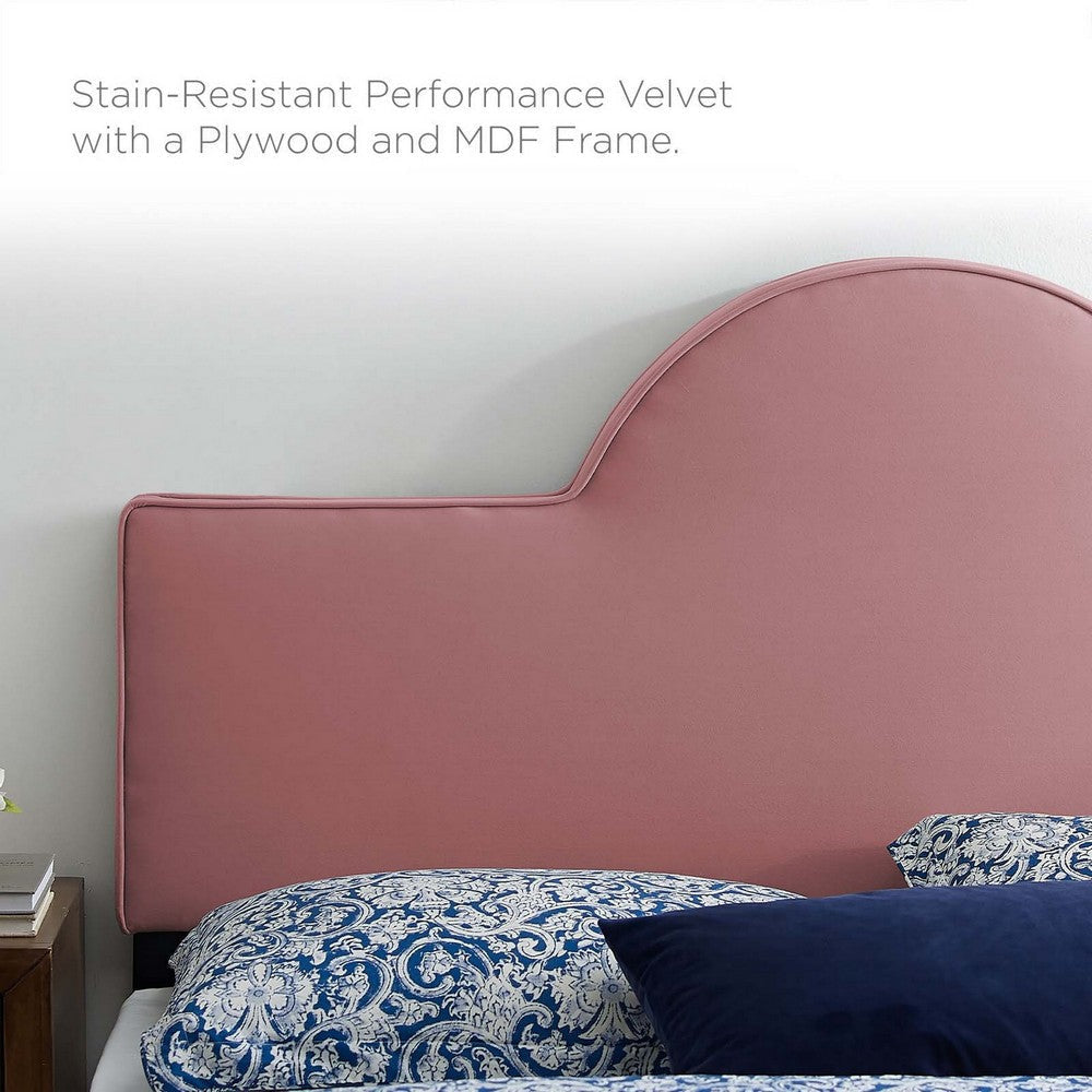 Modway Dawn Performance Velvet Headboard Full/Queen Dusty Rose MDY-MOD-6303-DUS