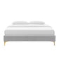 Modway MOD-6305-LGR Sutton Twin Performance Velvet Bed Frame Light Gray MDY-MOD-6305-LGR